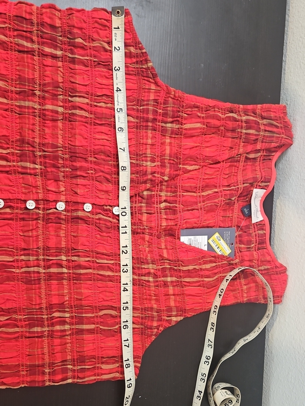Universal Thread Red Plaid Button-Front Tank Top - Picture 5 of 5